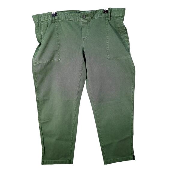 Gap Maternity Girlfriend Khaki Full Panel Straight Chino Pant Green Size 10 - Picture 1 of 11